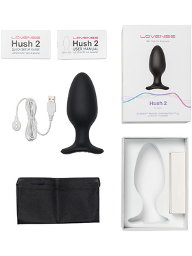 Lovense: Hush 2, Bluetooth Butt Plug, Large (57 mm) 