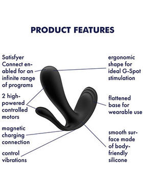 Satisfyer Connect: Top Secret +, Wearable Vibrator, black