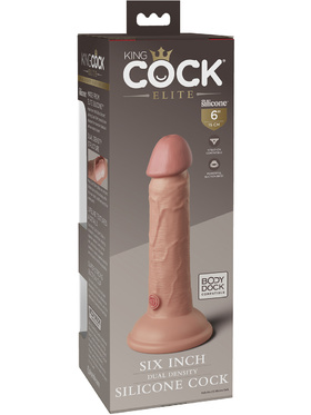 King Cock Elite: Dual Density Silicone Cock, 18 cm, light