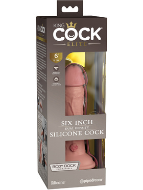 King Cock Elite: Dual Density Silicone Cock, 18 cm, light