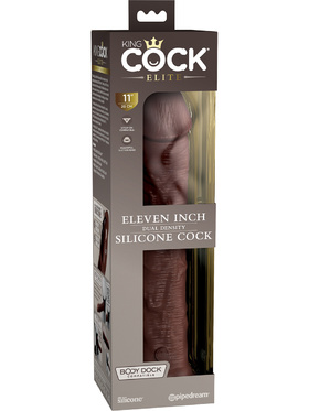 King Cock Elite: Dual Density Silicone Cock, 30 cm, dark