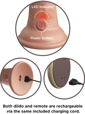 King Cock Elite: Dual Density Silicone Vibrating Cock, 21 cm, light 