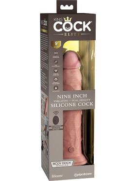 King Cock Elite: Dual Density Silicone Vibrating Cock, 25 cm, light
