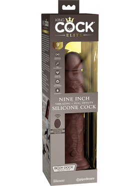 King Cock Elite: Dual Density Silicone Vibrating Cock, 25 cm, dark