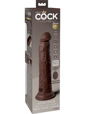 King Cock Elite: Dual Density Silicone Vibrating Cock, 25 cm, dark