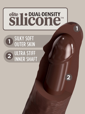 King Cock Elite: Dual Density Silicone Vibrating Cock, 25 cm, dark