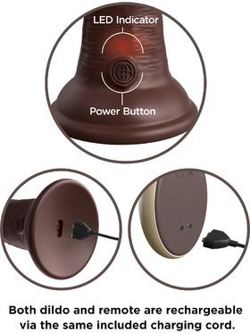 King Cock Elite: Dual Density Silicone Vibrating Cock, 25 cm, dark