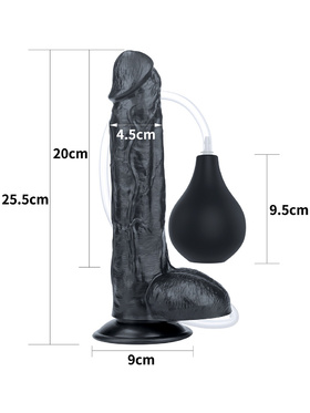 LoveToy: Squirt Extreme Dildo, 26 cm, black