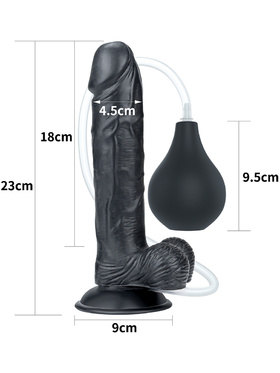 LoveToy: Squirt Extreme Dildo, 23 cm, black