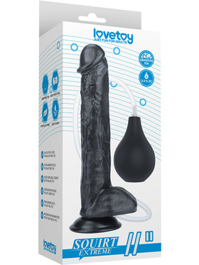 LoveToy: Squirt Extreme Dildo, 28 cm, black