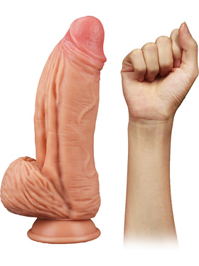 LoveToy: Dual-Layered Silicone Cock, 25 cm, light