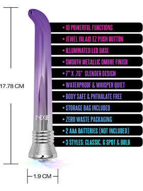 Global Novelties: Nixie Jewel, 10 Function G-Spot Vibe, purple