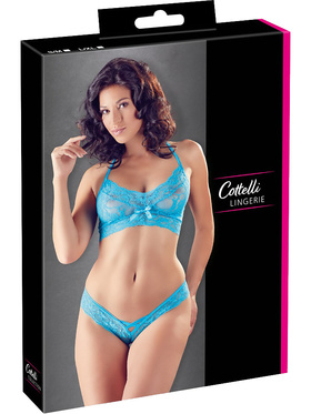  Cottelli Lingerie: Lace-bra & panties, blue