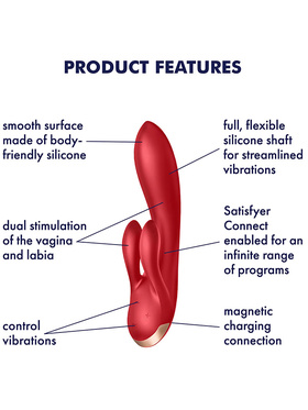 Satisfyer Connect: Double Flex Vibrator, red