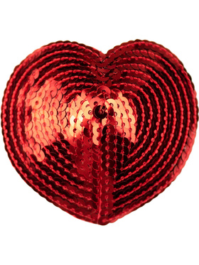 Bye Bra: Heart Nipple Covers, red