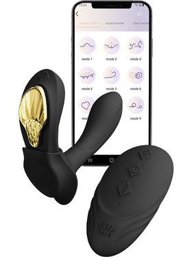 Zalo: Aya Wearable Vibrator with Remote control, black