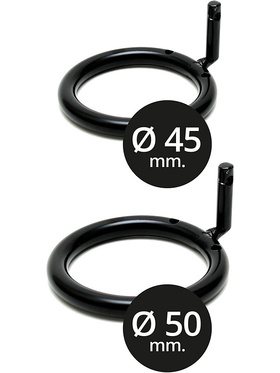 Rimba: Metal Male Chastity Device with Padlocks, black