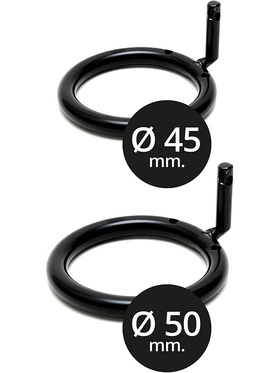 Rimba: Metal Male Chastity Device with Padlock, black