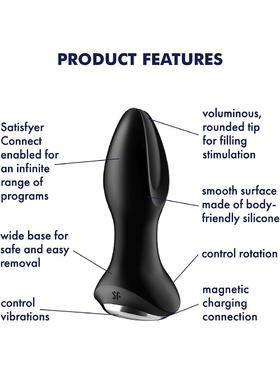 Satisfyer Connect: Rotator Plug 2+, Plug Vibrator, black