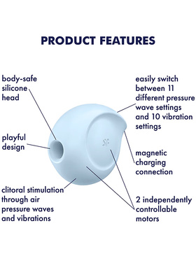 Satisfyer: Sugar Rush, Air Pulse Stimulator + Vibration, blue