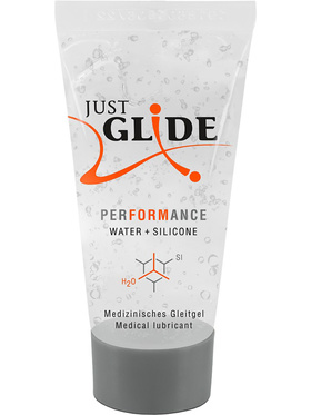 Just Glide: Performance, Water- och Silicone-based Lubricant, 20 ml