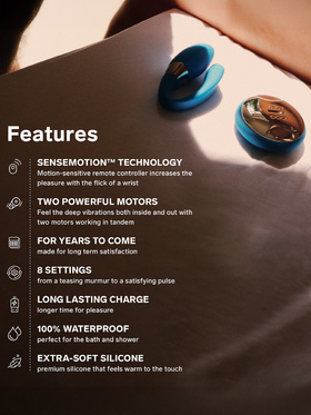 LELO: Tiani Duo, Dual-Action Couples Massager, ocean blue