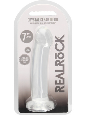 RealRock: Crystal Clear Non Realistic Dildo, 17 cm