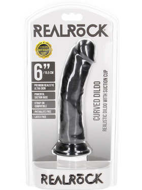 RealRock: Curved Realistic Dildo, 15,5 cm, black
