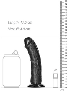 RealRock: Curved Realistic Dildo, 15,5 cm, black