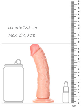 RealRock: Curved Realistic Dildo, 15,5 cm, light