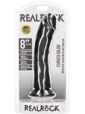 RealRock: Curved Realistic Dildo, 20.5 cm, black