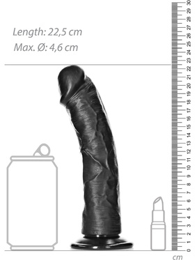 RealRock: Curved Realistic Dildo, 20.5 cm, black
