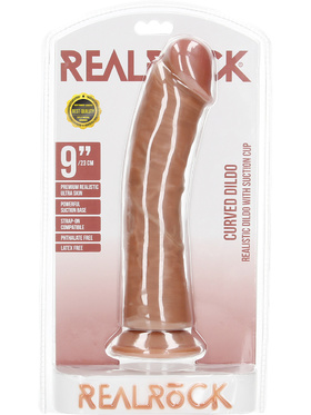RealRock: Curved Realistic Dildo, 23 cm, light brown