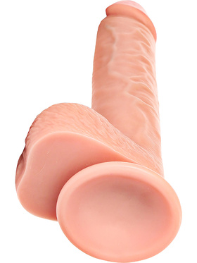 RealRock: Straight Realistic Dildo with Balls, 25.5 cm, light