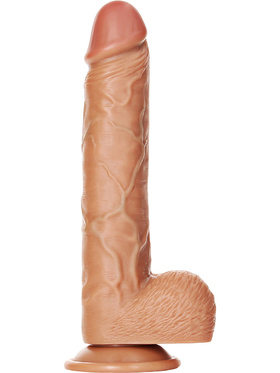 RealRock: Straight Realistic Dildo with Balls, 25.5 cm, lightbrown