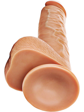 RealRock: Straight Realistic Dildo with Balls, 30.5 cm, lightbrown