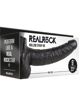 RealRock: Hollow Strap-on, 23 cm, black