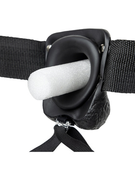 RealRock: Vibrating Hollow Strap-on, 23 cm, black