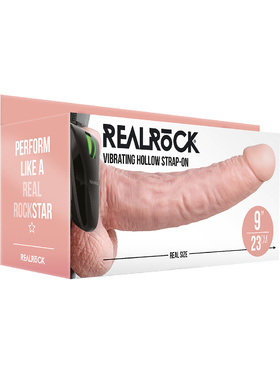 RealRock: Vibrating Hollow Strap-on, 23 cm, light
