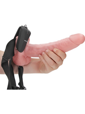 RealRock: Vibrating Hollow Strap-on, 23 cm, light