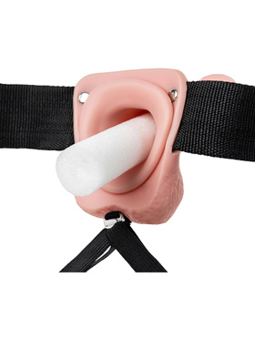 RealRock: Vibrating Hollow Strap-on, 23 cm, light