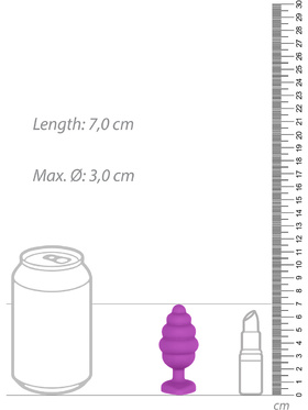 Ouch!: Regular Ribbed Diamond Heart Plug, purple