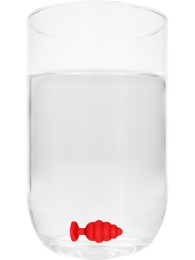 Ouch!: Large Ribbed Diamond Heart Plug, red