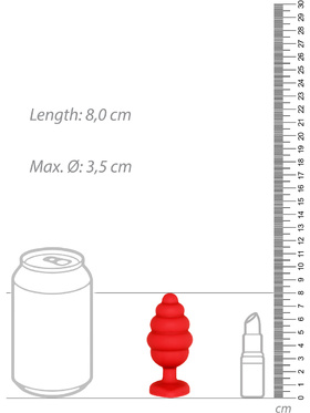 Ouch!: Large Ribbed Diamond Heart Plug, red