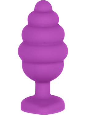 Ouch!: Large Ribbed Diamond Heart Plug, purple