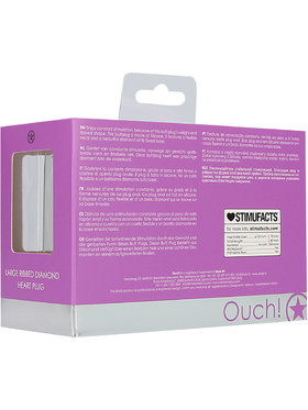 Ouch!: Large Ribbed Diamond Heart Plug, purple