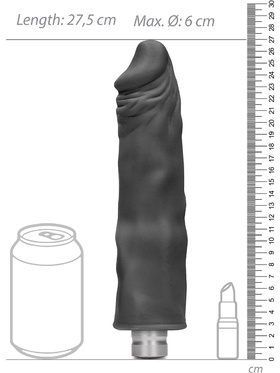 RealRock: Realistic Vibrating Dildo, 25 cm, black