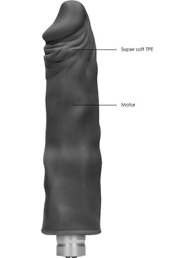 RealRock: Realistic Vibrating Dildo, 25 cm, black
