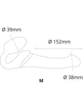 Strap-On-Me: Multi Orgasm Bendable Strap-On Vibrator, M, svart