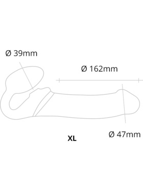 Strap-On-Me: Multi Orgasm Bendable Strap-On Vibrator, XL, black